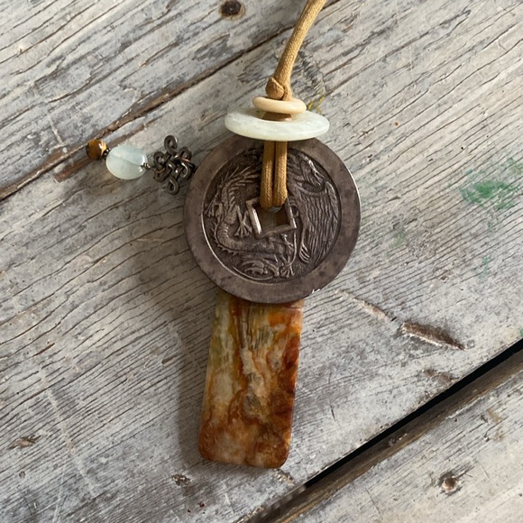 Jewelry - Unique necklace with stone metal accents